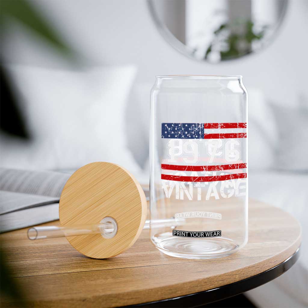 Vintage 50th Birthday Glass Can Retro 1976 American Flag 50 Year Old TS10 Print Your Wear