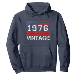Vintage 50th Birthday Hoodie Retro 1976 American Flag 50 Year Old TS10 Navy Print Your Wear
