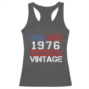Vintage 50th Birthday Racerback Tank Top Retro 1976 American Flag 50 Year Old TS10 Dark Heather Print Your Wear