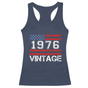 Vintage 50th Birthday Racerback Tank Top Retro 1976 American Flag 50 Year Old TS10 Navy Print Your Wear