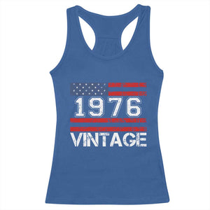 Vintage 50th Birthday Racerback Tank Top Retro 1976 American Flag 50 Year Old TS10 Royal Blue Print Your Wear