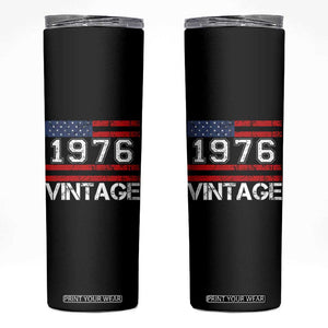 Vintage 50th Birthday Skinny Tumbler Retro 1976 American Flag 50 Year Old TS10 Black Print Your Wear