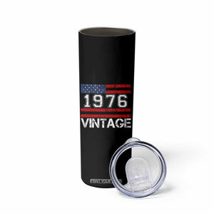 Vintage 50th Birthday Skinny Tumbler Retro 1976 American Flag 50 Year Old TS10 Print Your Wear
