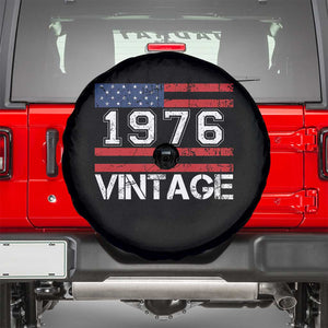 Vintage 50th Birthday Spare Tire Cover Retro 1976 American Flag 50 Year Old TS10 Black Print Your Wear