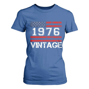 Vintage 50th Birthday T Shirt For Women Retro 1976 American Flag 50 Year Old TS10 Royal Blue Print Your Wear