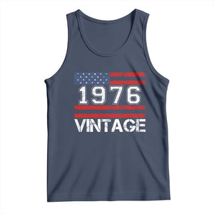 Vintage 50th Birthday Tank Top Retro 1976 American Flag 50 Year Old TS10 Navy Print Your Wear