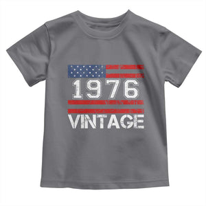 Vintage 50th Birthday Toddler T Shirt Retro 1976 American Flag 50 Year Old TS10 Charcoal Print Your Wear