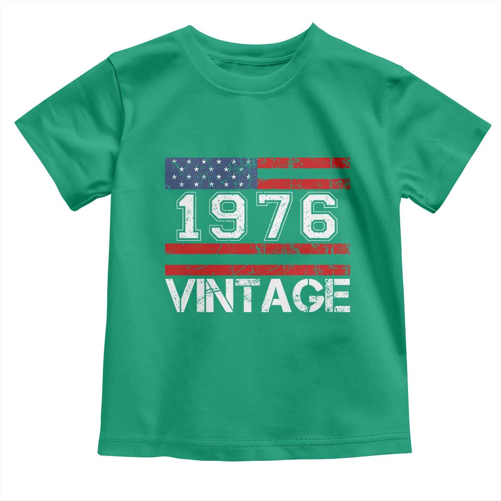 Vintage 50th Birthday Toddler T Shirt Retro 1976 American Flag 50 Year Old TS10 Irish Green Print Your Wear