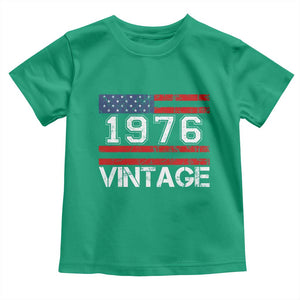 Vintage 50th Birthday Toddler T Shirt Retro 1976 American Flag 50 Year Old TS10 Irish Green Print Your Wear