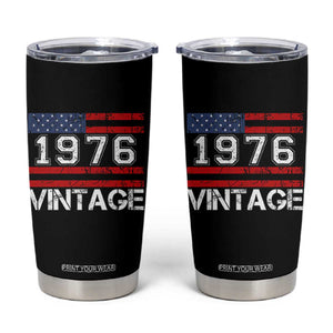 Vintage 50th Birthday Tumbler Cup Retro 1976 American Flag 50 Year Old TS10 Black Print Your Wear