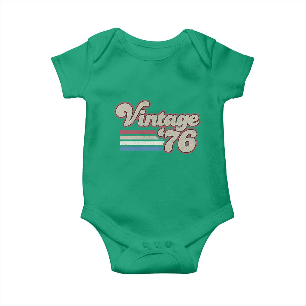 Vintage 50th Birthday Baby Onesie Retro 1976 50 Year Old Stripes TS10 Irish Green Print Your Wear