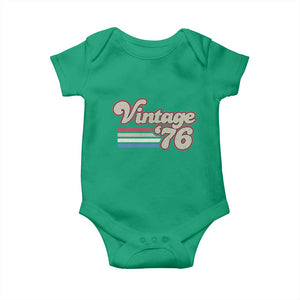 Vintage 50th Birthday Baby Onesie Retro 1976 50 Year Old Stripes TS10 Irish Green Print Your Wear
