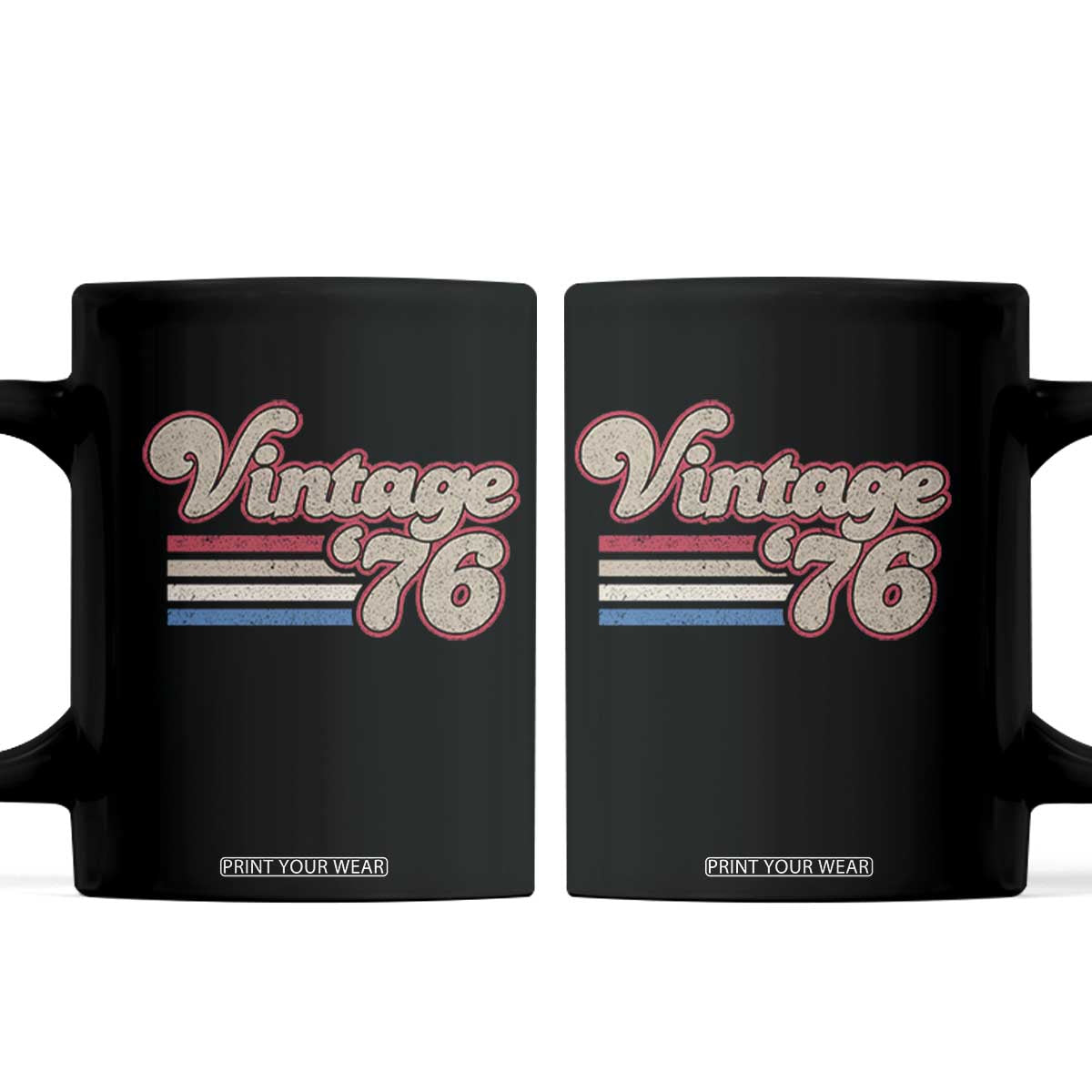 Vintage 50th Birthday Coffee Mug Retro 1976 50 Year Old Stripes TS10 Black Print Your Wear