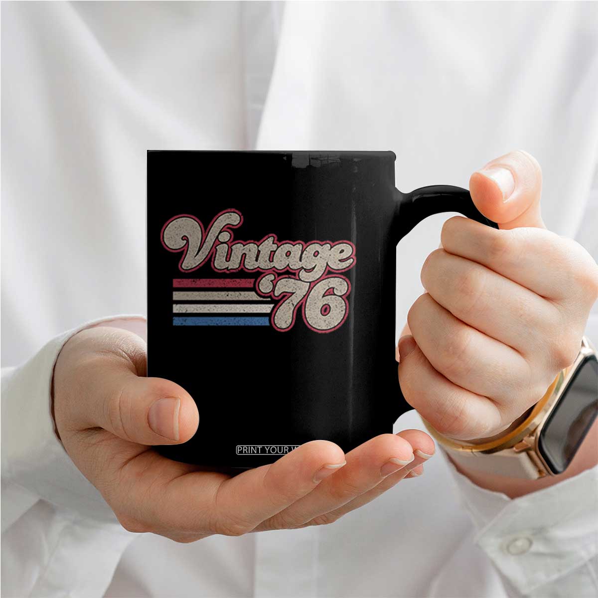 Vintage 50th Birthday Coffee Mug Retro 1976 50 Year Old Stripes TS10 Print Your Wear