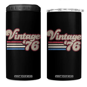 Vintage 50th Birthday 4 in 1 Can Cooler Tumbler Retro 1976 50 Year Old Stripes TS10 One Size: 16 oz Black Print Your Wear
