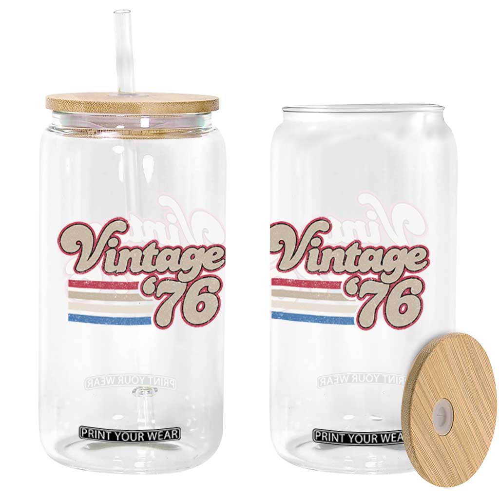 Vintage 50th Birthday Glass Can Retro 1976 50 Year Old Stripes TS10 Print Your Wear