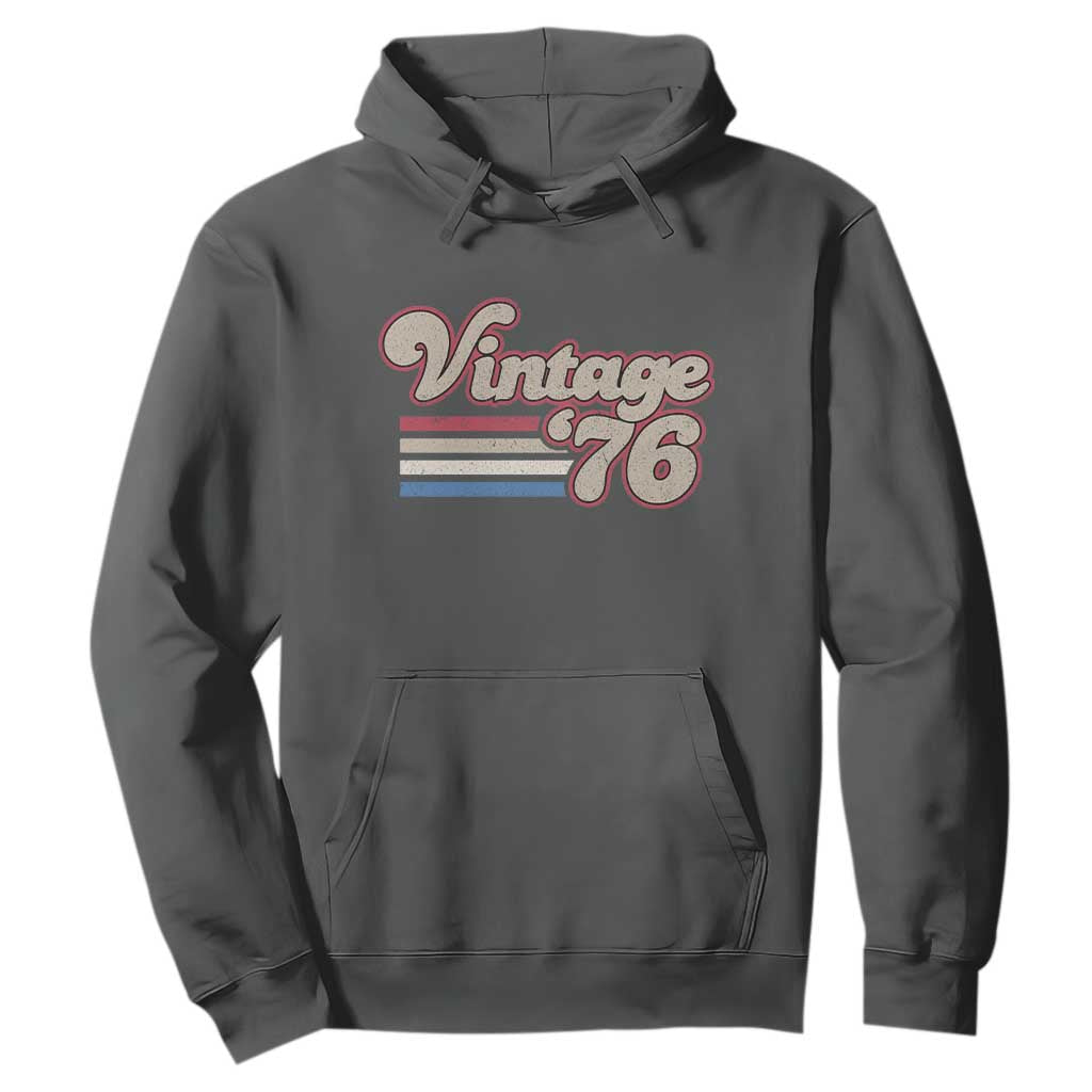 Vintage 50th Birthday Hoodie Retro 1976 50 Year Old Stripes TS10 Dark Heather Print Your Wear