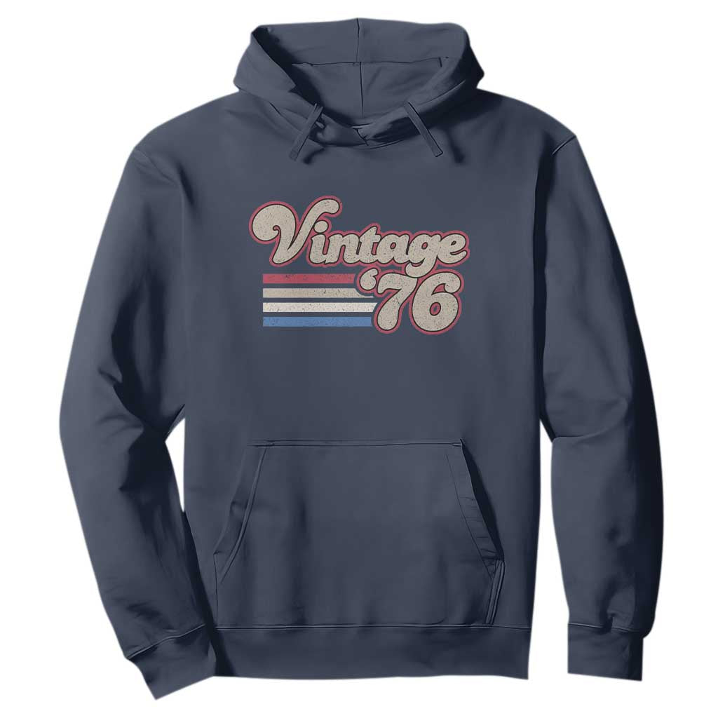 Vintage 50th Birthday Hoodie Retro 1976 50 Year Old Stripes TS10 Navy Print Your Wear