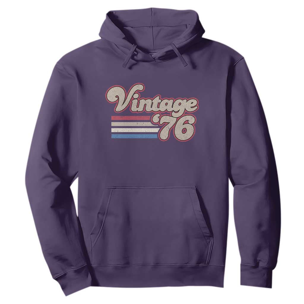 Vintage 50th Birthday Hoodie Retro 1976 50 Year Old Stripes TS10 Purple Print Your Wear