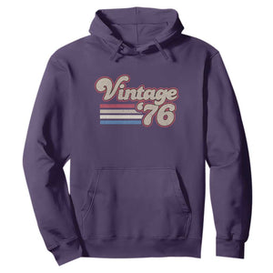 Vintage 50th Birthday Hoodie Retro 1976 50 Year Old Stripes TS10 Purple Print Your Wear