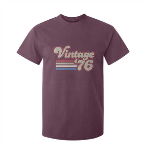 Vintage 50th Birthday T Shirt For Kid Retro 1976 50 Year Old Stripes TS10 Maroon Print Your Wear
