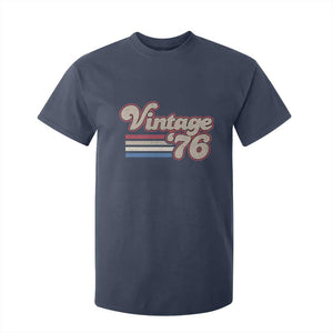 Vintage 50th Birthday T Shirt For Kid Retro 1976 50 Year Old Stripes TS10 Navy Print Your Wear