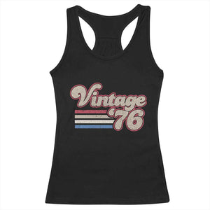 Vintage 50th Birthday Racerback Tank Top Retro 1976 50 Year Old Stripes TS10 Black Print Your Wear
