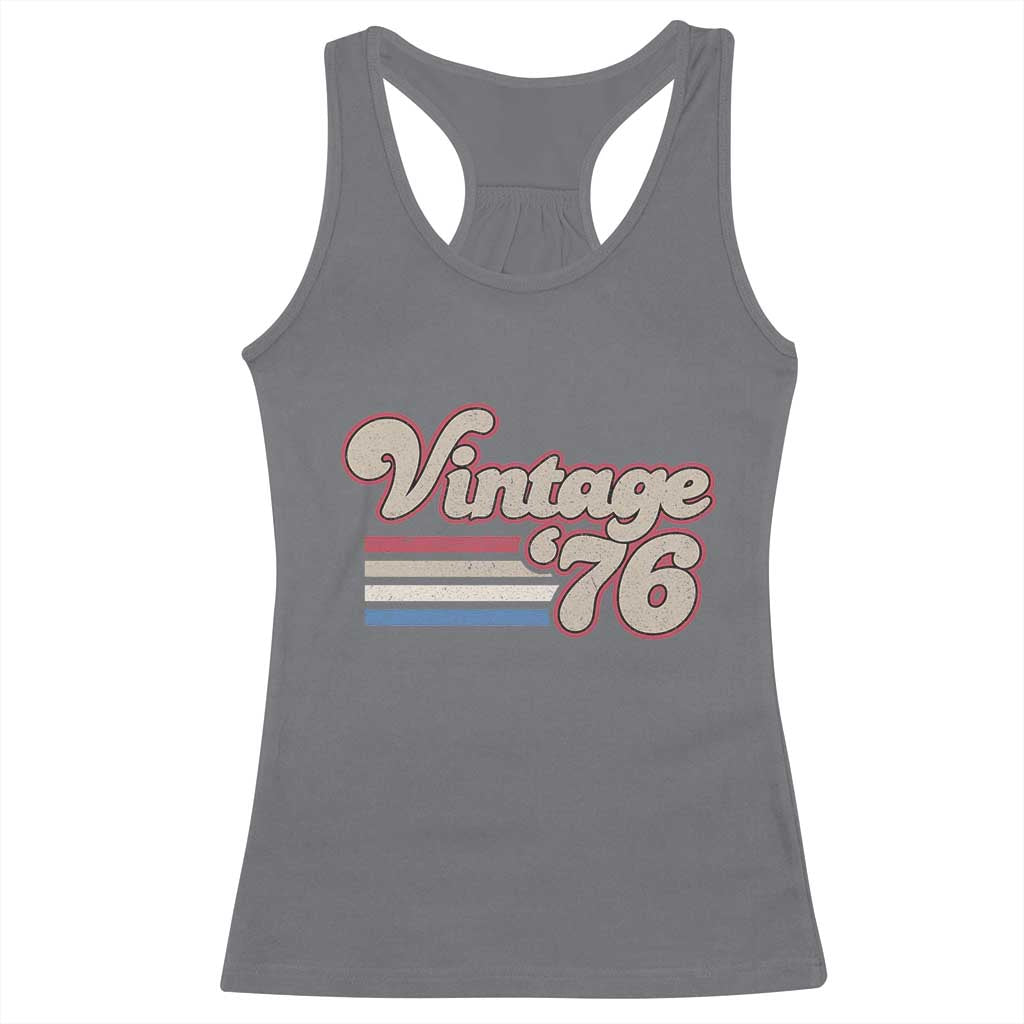 Vintage 50th Birthday Racerback Tank Top Retro 1976 50 Year Old Stripes TS10 Charcoal Print Your Wear