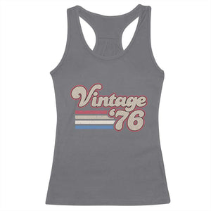 Vintage 50th Birthday Racerback Tank Top Retro 1976 50 Year Old Stripes TS10 Charcoal Print Your Wear