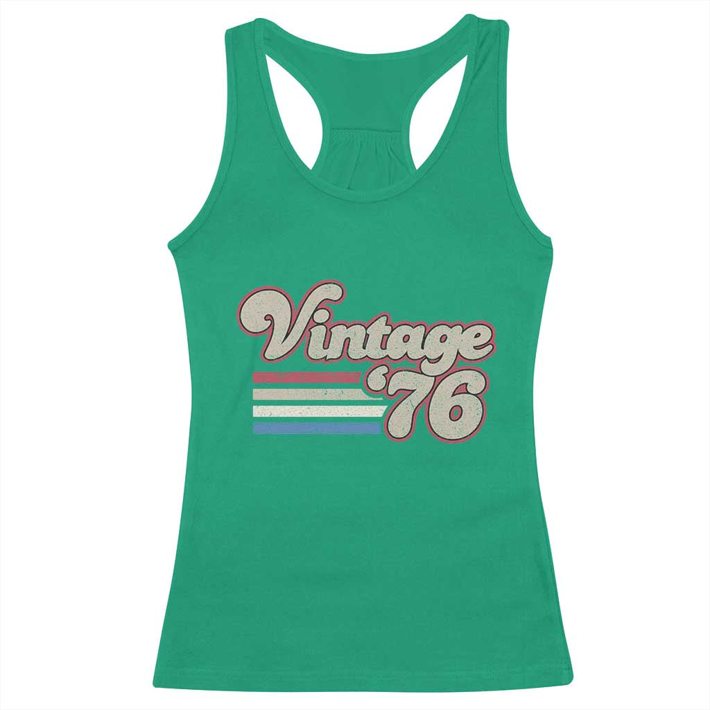 Vintage 50th Birthday Racerback Tank Top Retro 1976 50 Year Old Stripes TS10 Irish Green Print Your Wear