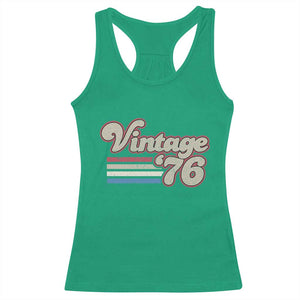 Vintage 50th Birthday Racerback Tank Top Retro 1976 50 Year Old Stripes TS10 Irish Green Print Your Wear