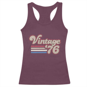 Vintage 50th Birthday Racerback Tank Top Retro 1976 50 Year Old Stripes TS10 Maroon Print Your Wear