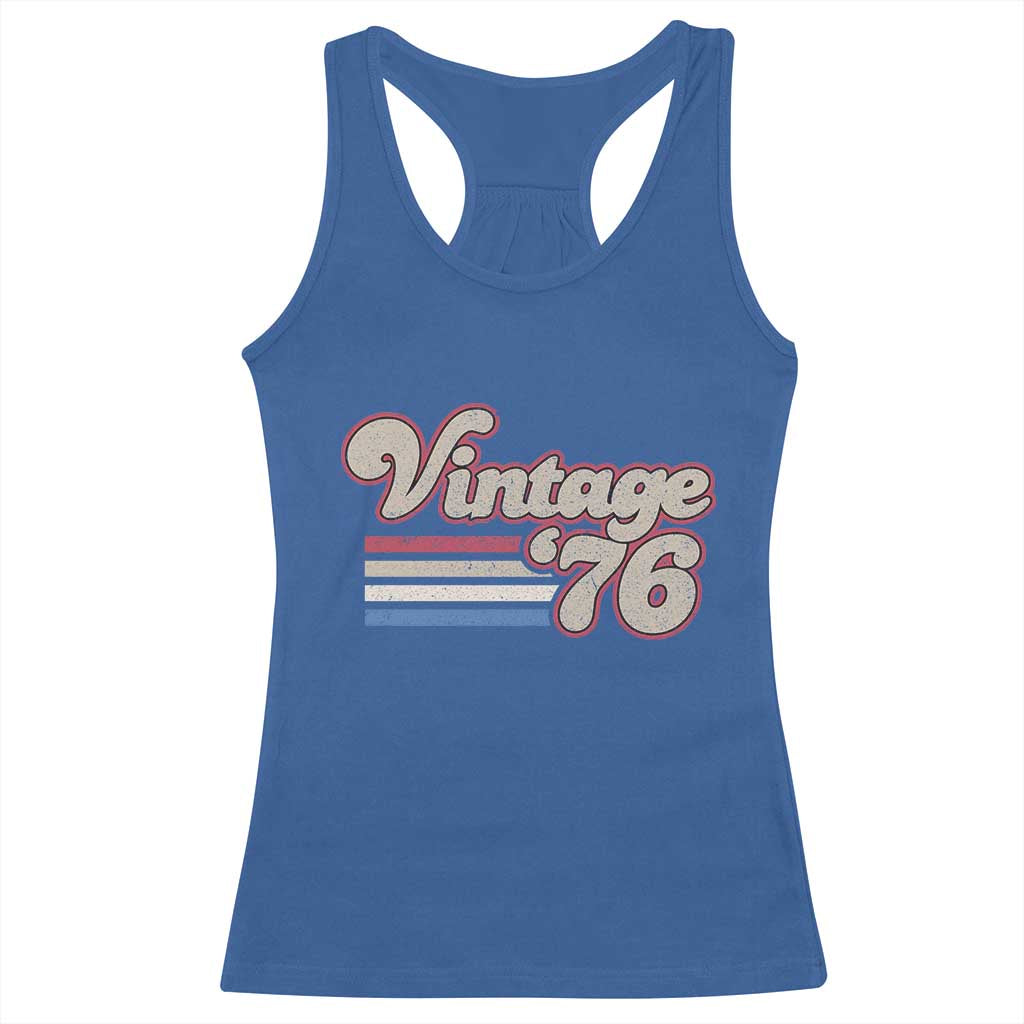 Vintage 50th Birthday Racerback Tank Top Retro 1976 50 Year Old Stripes TS10 Royal Blue Print Your Wear