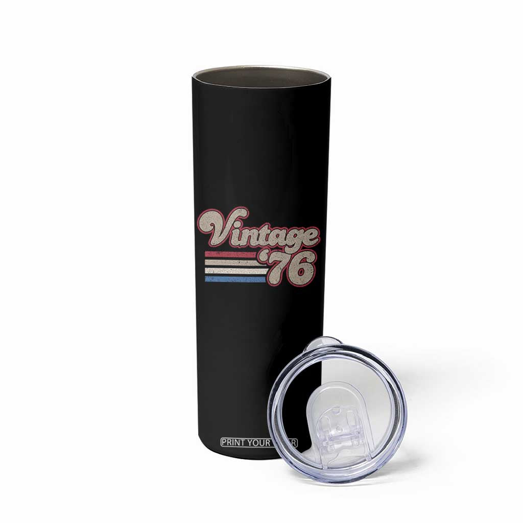 Vintage 50th Birthday Skinny Tumbler Retro 1976 50 Year Old Stripes TS10 Print Your Wear