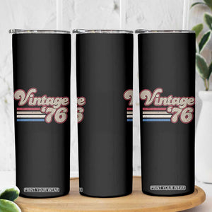 Vintage 50th Birthday Skinny Tumbler Retro 1976 50 Year Old Stripes TS10 Print Your Wear