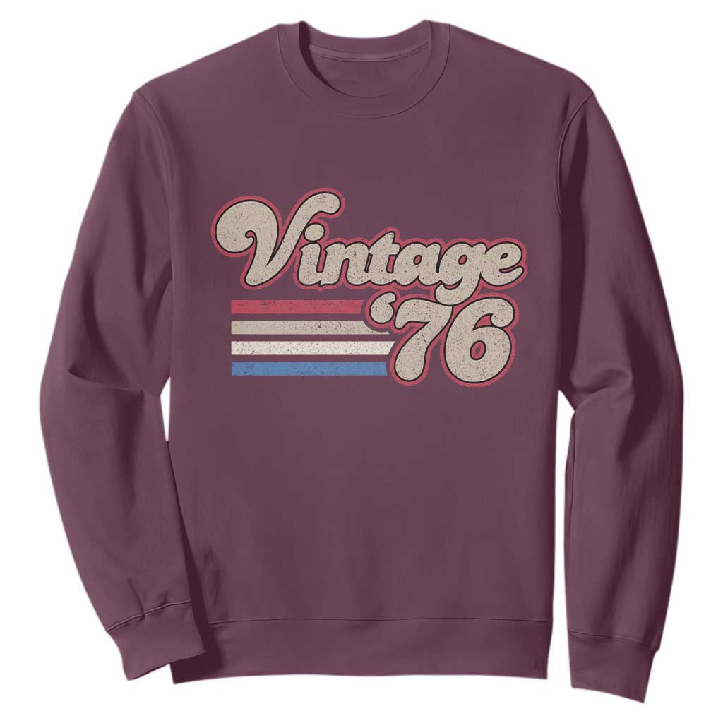Vintage 50th Birthday Sweatshirt Retro 1976 50 Year Old Stripes TS10 Maroon Print Your Wear