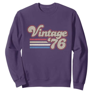 Vintage 50th Birthday Sweatshirt Retro 1976 50 Year Old Stripes TS10 Purple Print Your Wear