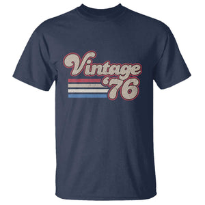 Vintage 50th Birthday T Shirt Retro 1976 50 Year Old Stripes TS10 Navy Print Your Wear