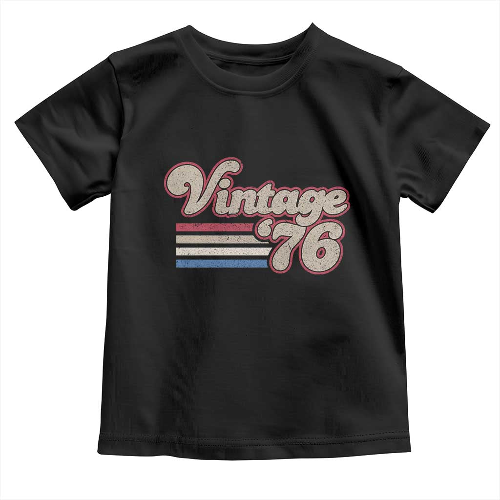 Vintage 50th Birthday Toddler T Shirt Retro 1976 50 Year Old Stripes TS10 Black Print Your Wear