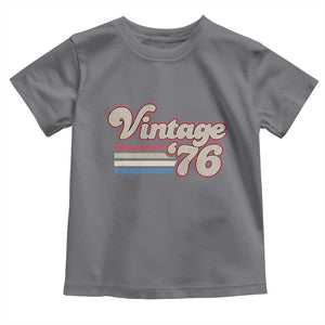 Vintage 50th Birthday Toddler T Shirt Retro 1976 50 Year Old Stripes TS10 Charcoal Print Your Wear