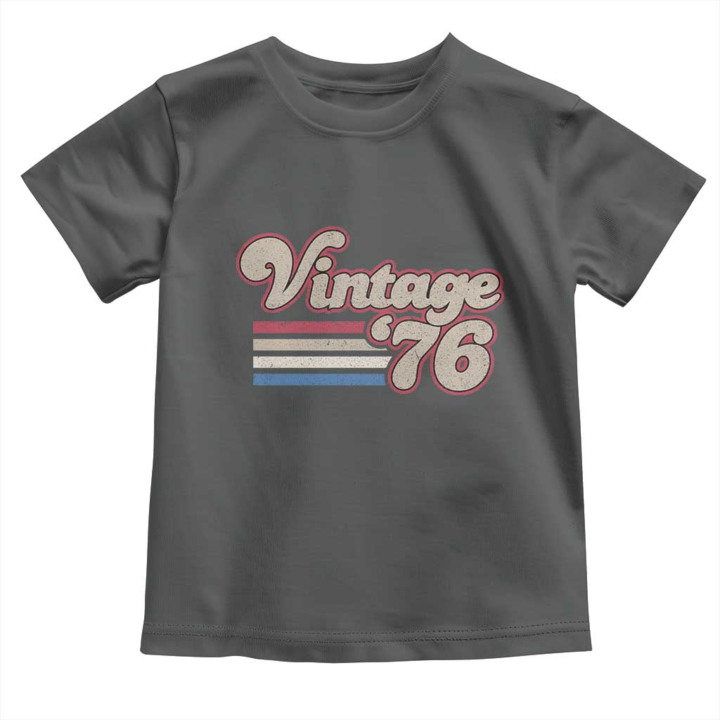 Vintage 50th Birthday Toddler T Shirt Retro 1976 50 Year Old Stripes TS10 Dark Heather Print Your Wear