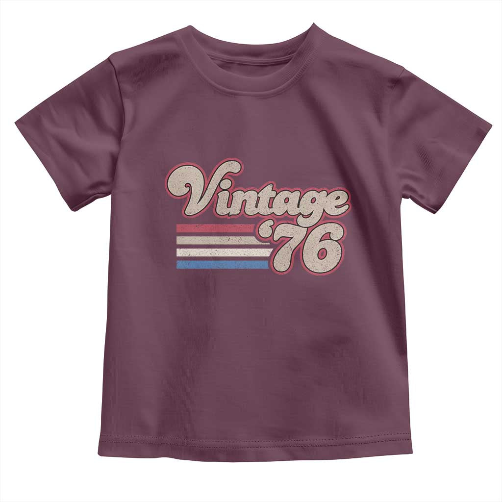 Vintage 50th Birthday Toddler T Shirt Retro 1976 50 Year Old Stripes TS10 Maroon Print Your Wear