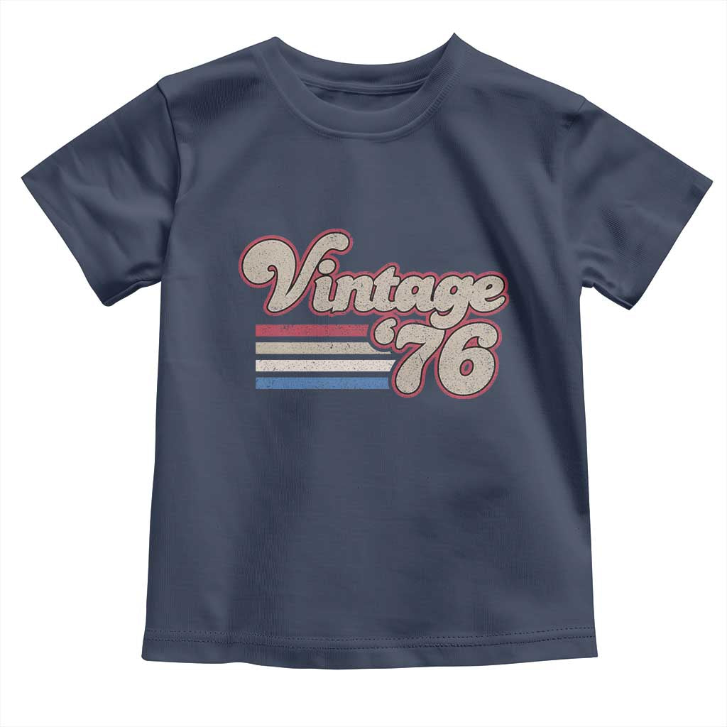Vintage 50th Birthday Toddler T Shirt Retro 1976 50 Year Old Stripes TS10 Navy Print Your Wear