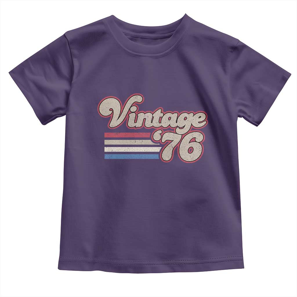 Vintage 50th Birthday Toddler T Shirt Retro 1976 50 Year Old Stripes TS10 Purple Print Your Wear
