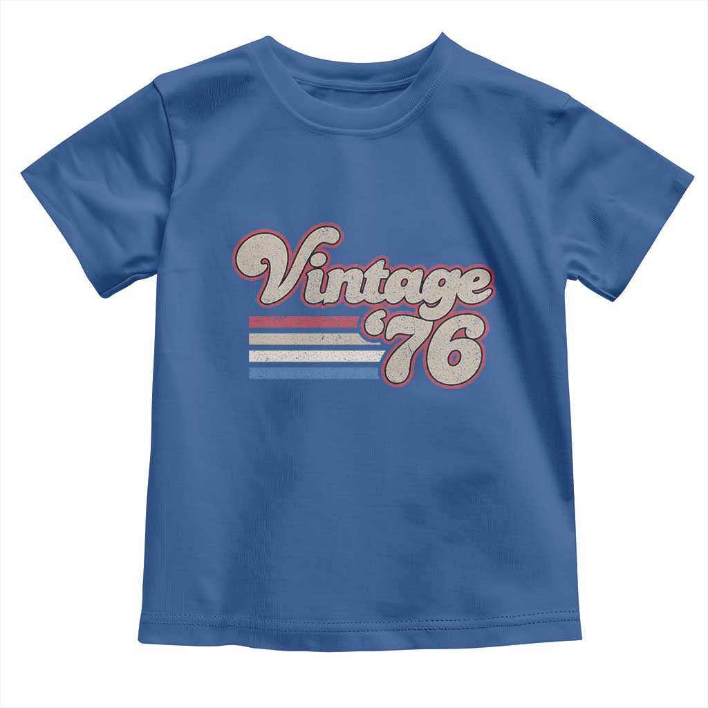 Vintage 50th Birthday Toddler T Shirt Retro 1976 50 Year Old Stripes TS10 Royal Blue Print Your Wear
