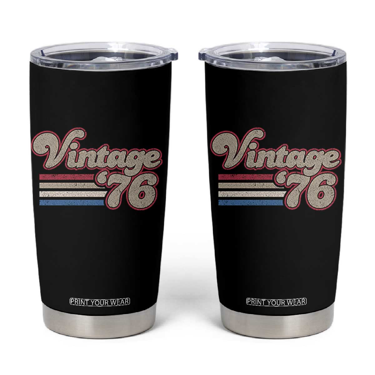 Vintage 50th Birthday Tumbler Cup Retro 1976 50 Year Old Stripes TS10 Black Print Your Wear