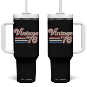 Vintage 50th Birthday Tumbler With Handle Retro 1976 50 Year Old Stripes TS10 One Size: 40 oz Black Print Your Wear