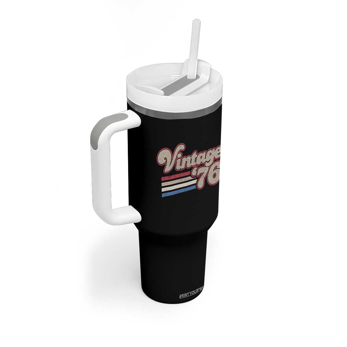 Vintage 50th Birthday Tumbler With Handle Retro 1976 50 Year Old Stripes TS10 Print Your Wear