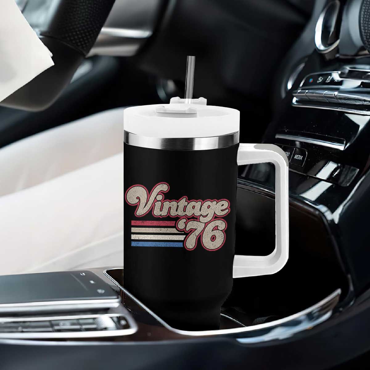Vintage 50th Birthday Tumbler With Handle Retro 1976 50 Year Old Stripes TS10 Print Your Wear