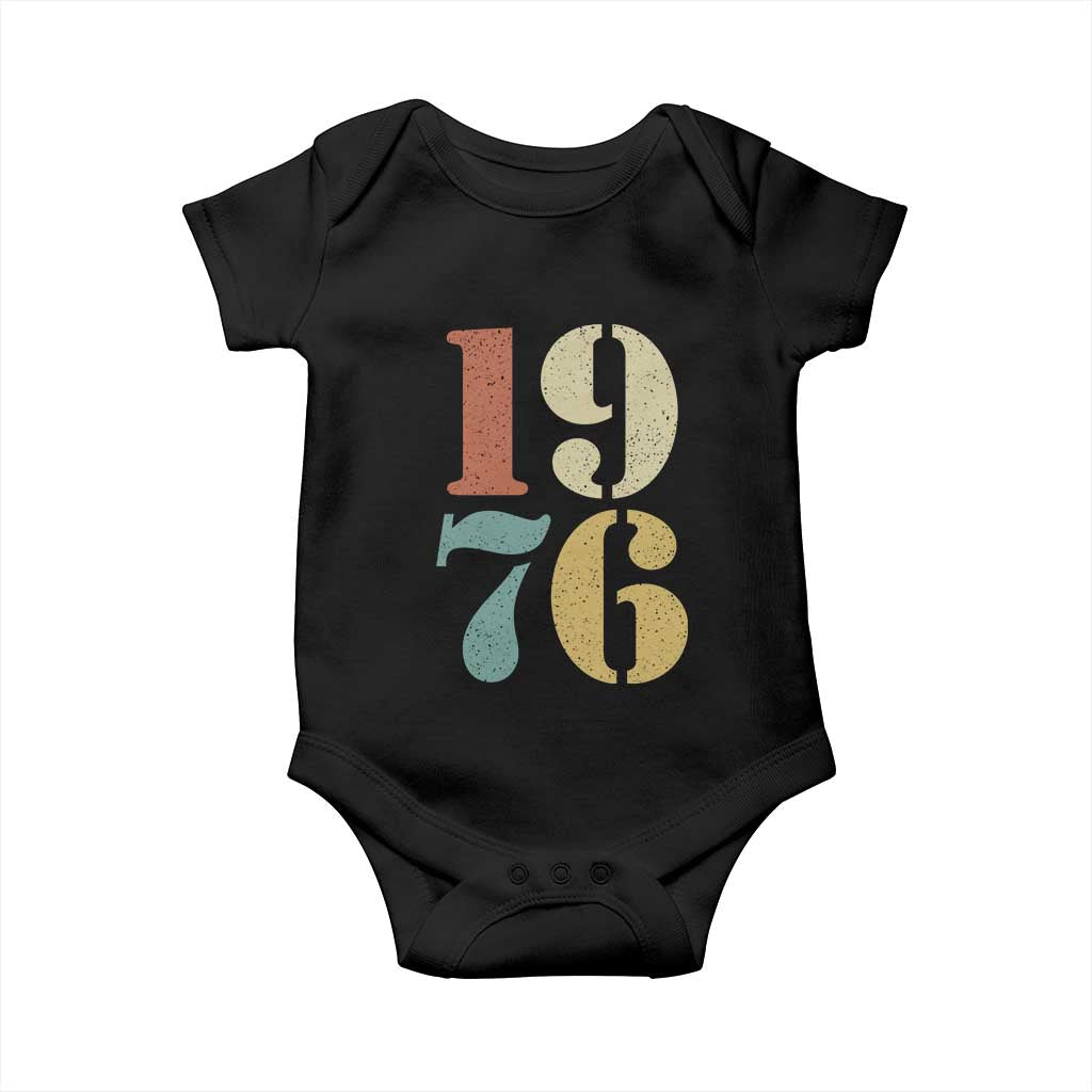 50th Birthday Baby Onesie Retro Vintage 1976 50 Year Old Gifts TS10 Black Print Your Wear